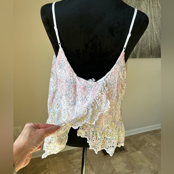 Feather Bone by Anthropologie. Eyelet Cropped Top. Overlap opening in back. - Picture 5 of 15